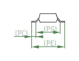 drawing: component body with dimensions