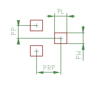 drawing: copper pads with dimensions