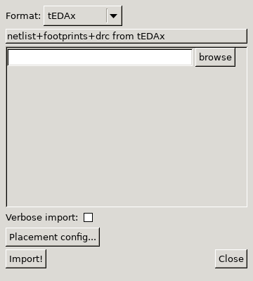 Blank import schematics dialog